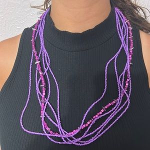 purple beaded necklace